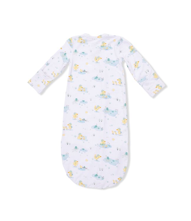 Cream Frog and Duck Pond Gown and Knotted Hat