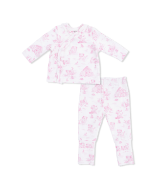 Angel Dear Pink Ivory Puppy Toile Take Me Home Set with Convertible Pant