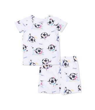 Angel Dear White/Pink Soccer Balls Playing Soccer Loungewear Set
