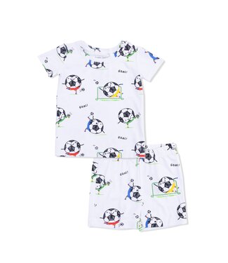 Angel Dear White/Blue Soccer Balls Playing Soccer Loungewear Set