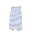 Angel Dear Ivory/Navy Stripe Henley Shortie Romper