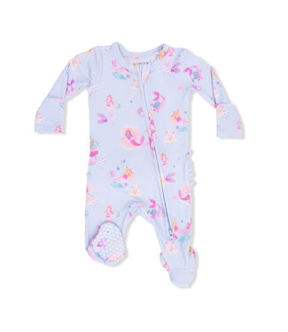 Angel Dear Lavender Mermaid Princesses 2 Way Ruffle Back Zip Footie