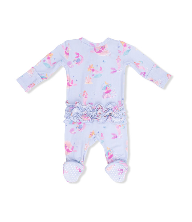 Angel Dear Lavender Mermaid Princesses 2 Way Ruffle Back Zip Footie