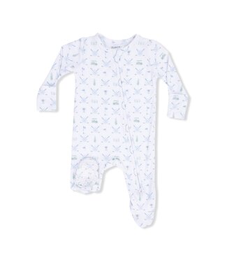 Angel Dear White/Blue Golf Trellis 2 Way Zip Footie