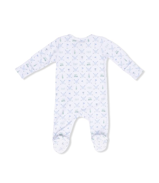 Angel Dear White/Blue Golf Trellis 2 Way Zip Footie
