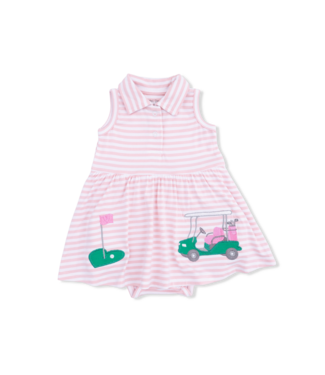 Angel Dear Pink/White Striped Golf Polo Tennis Dress