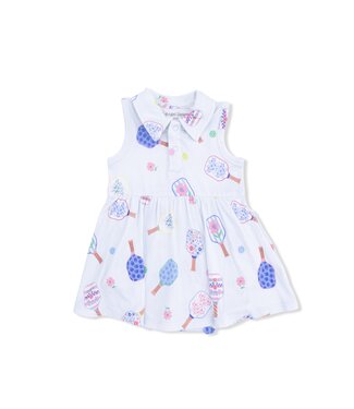 Angel Dear Blue Floral Pickleball Polo Tennis Dress