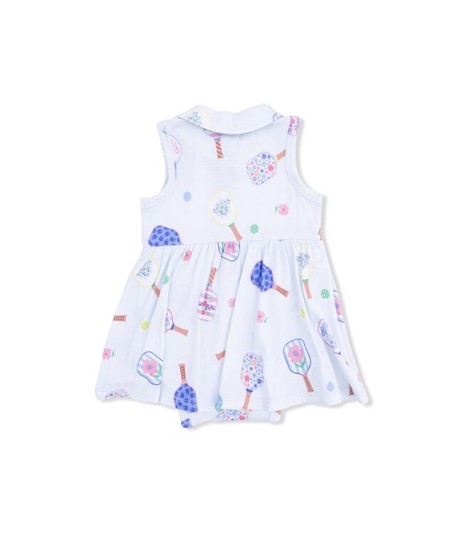 Angel Dear Blue Floral Pickleball Polo Tennis Dress