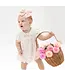 Angel Dear Pink/White Dainty Buds & Bow Smocked Dress