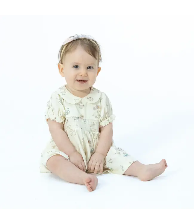 Angel Dear Ivory Flower Ducklings Smocked Dress Set