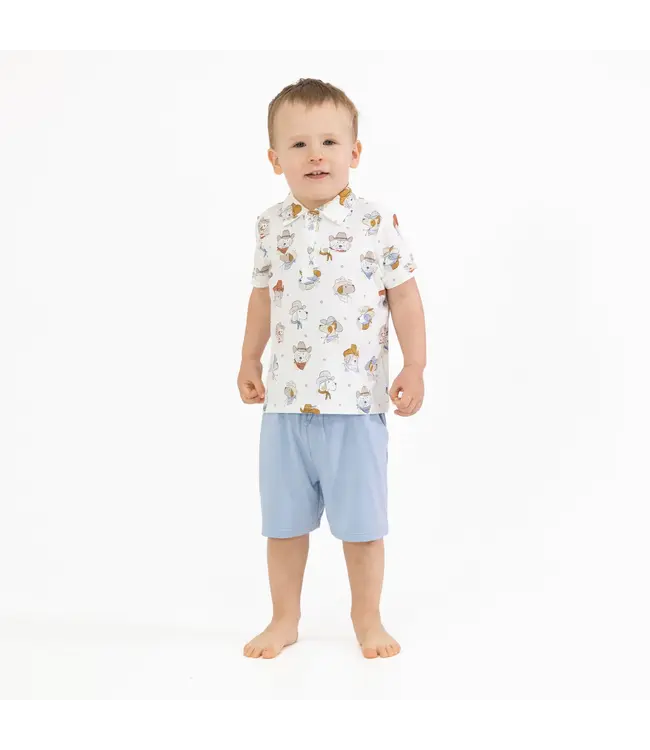 Angel Dear Cowdogs Cowboy Polo with Shorts