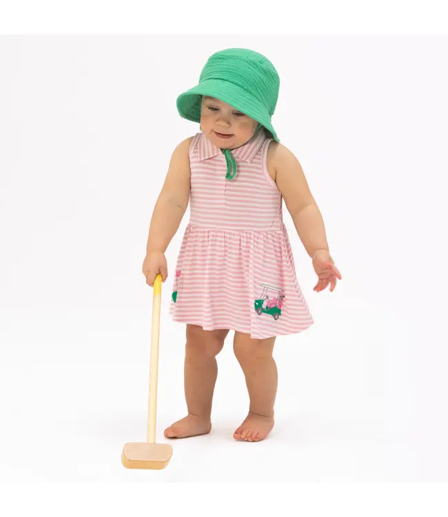 Angel Dear Pink/White Striped Golf Polo Tennis Dress