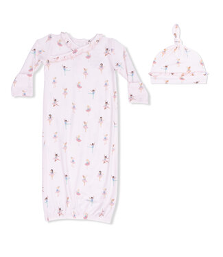 Angel Dear Pink Petite Ballet Kimono Gown & Ruffle Knotted Hat