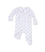 Angel Dear White/Pink Golf Trellis Smocked Peter Pan Footie