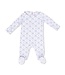 Angel Dear White/Pink Golf Trellis Smocked Peter Pan Footie