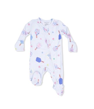 Angel Dear Blue Floral Pickleball 2 Way Zip Footie