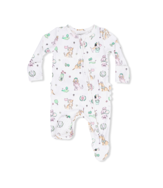 Angel Dear Pink Country Club Dogs 2 Way Zip Footie