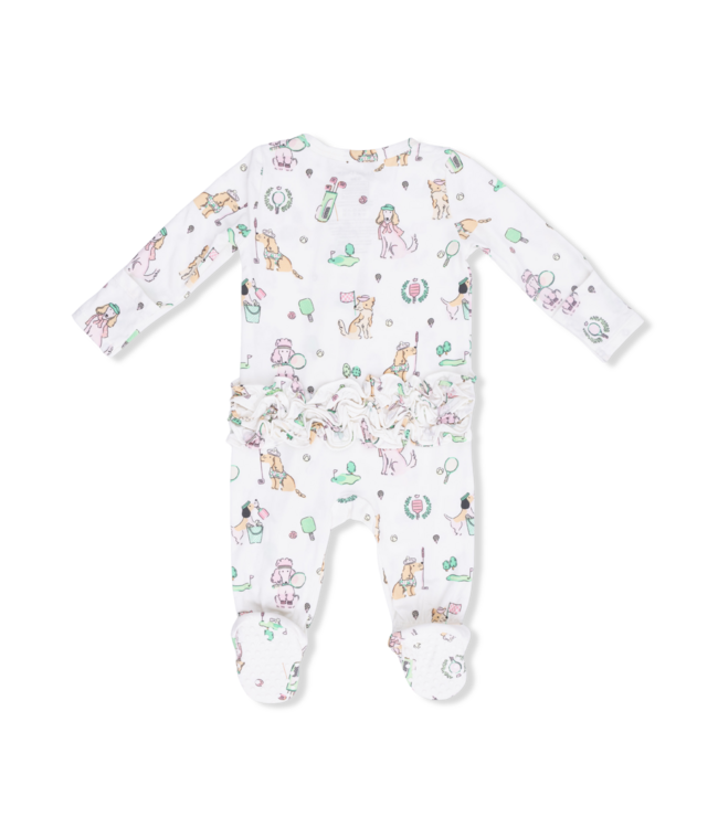 Angel Dear Pink Country Club Dogs 2 Way Zip Footie