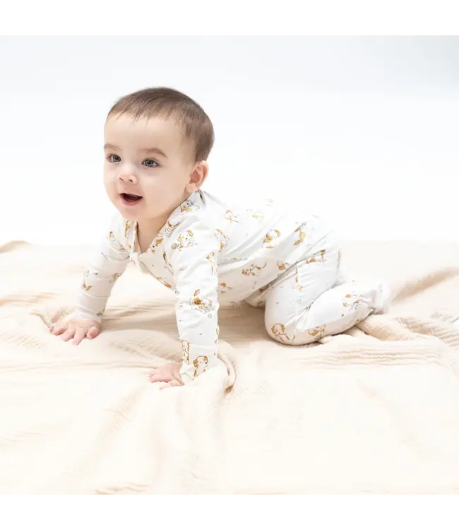 Angel Dear Ivory Explorer Puppy 2 Way  Zip Footie