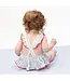 Cream/Navy Baseball Stripe Ric Rac Ruffle Sunsuit