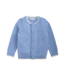 Blue Crew Neck Cardigan with Tipping