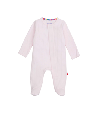 Magnetic Me Love Lines Pink Pointelle Footie