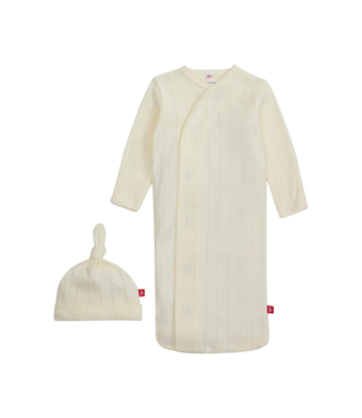 Magnificent Baby Love Lines Tofu Gown & Hat Set