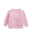 Pink Crew Neck Cardigan with Tipping