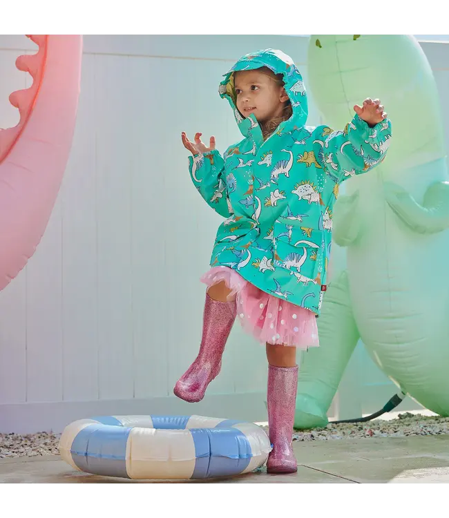 Magnificent Baby All Over Dino Color Changing Raincoat