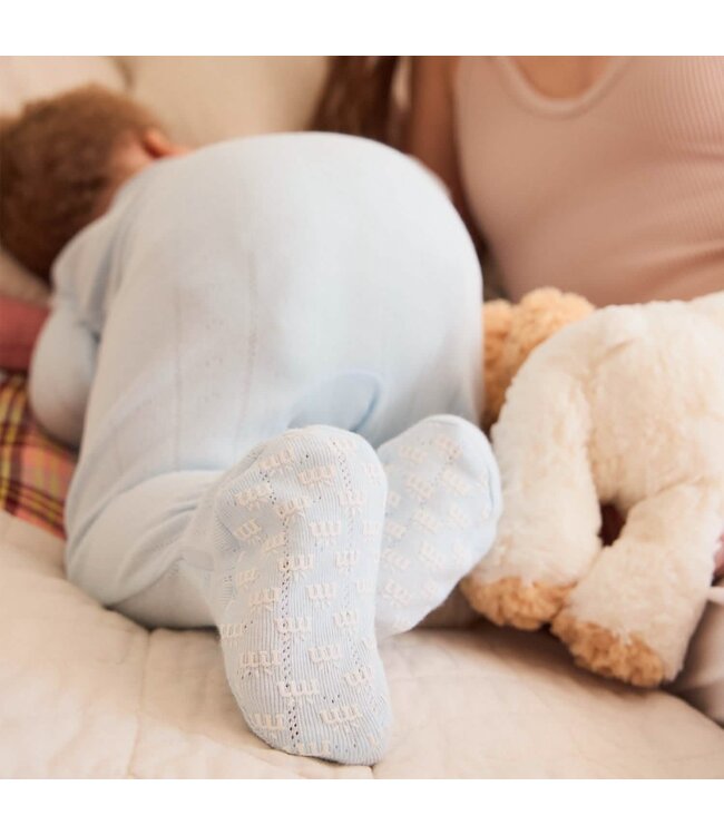 Magnificent Baby Love Lines Blue Pointelle Footie