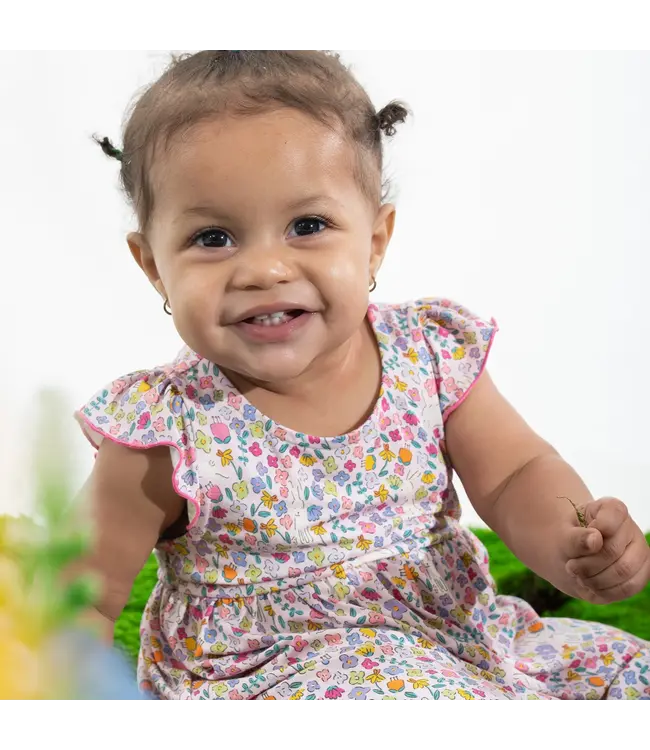 Magnificent Baby Bunny Blossom Flutter Dress with Bloomer