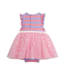 Shell Pink Stripe Flutter Sleeve Tutu Bodysuit Dress