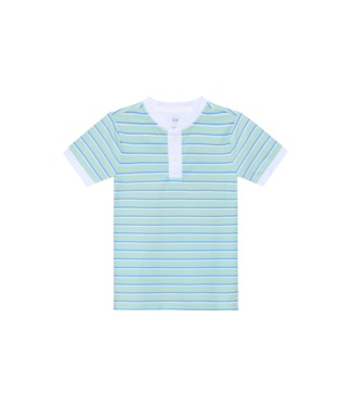 courtside kids Palm Green Baseline Stripe Blade Shirt