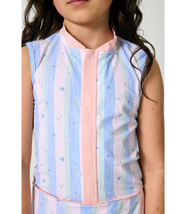courtside kids Striped in Bloom Tennis Dress