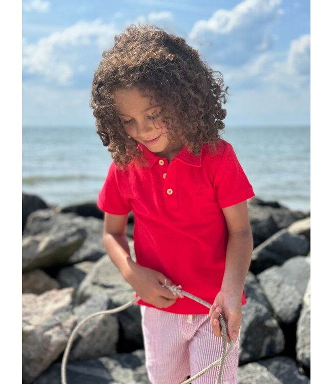 Me & Henry Red Pique Polo