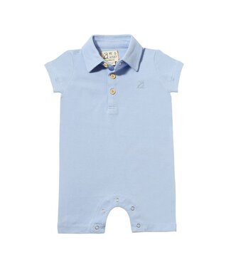 Me & Henry Blue Pique Polo Romper
