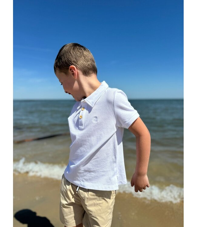 Me & Henry White Pique Polo