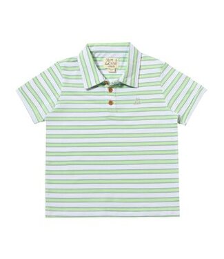 Me & Henry Lime/White/Blue Stripe Polo