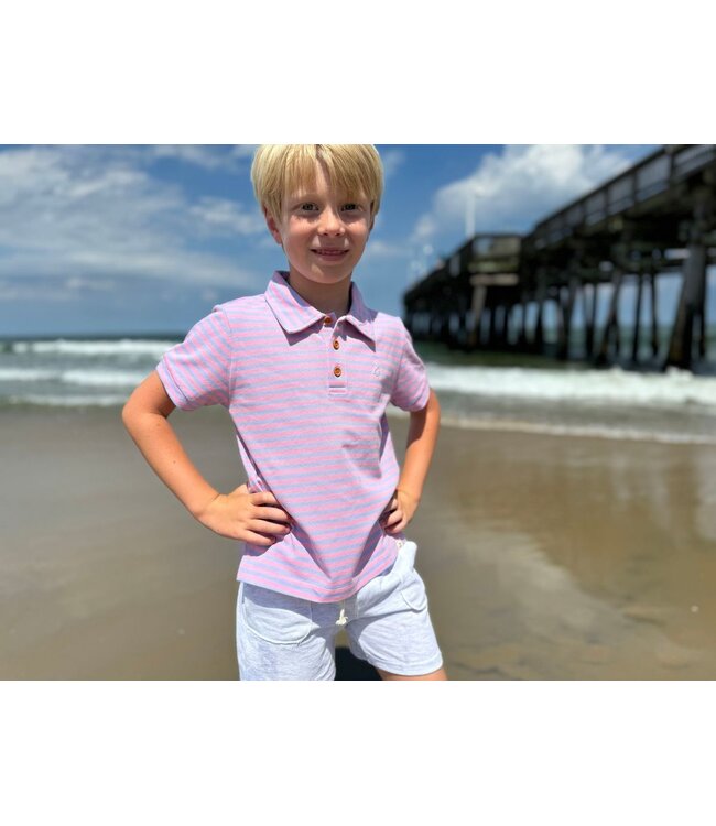 Me & Henry Lilac/Pink Striped Polo