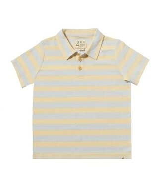 Me & Henry Blue/Cream Thick Stripe Polo