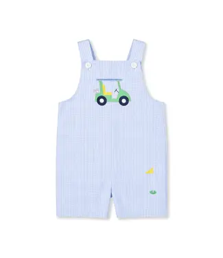 Florence Eiseman Check Seersucker Shortall w/Golf Cart