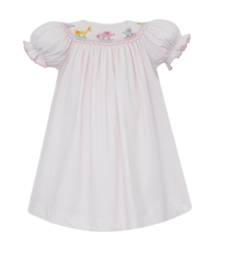 Petit Bebe Pink Knit Gingham Toy Parade Bishop