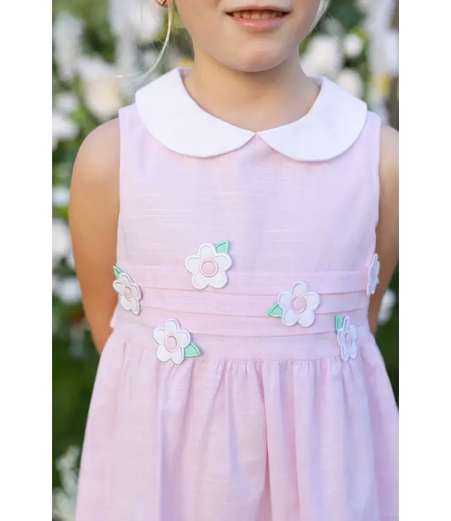 Linen Look Dress with Flowers