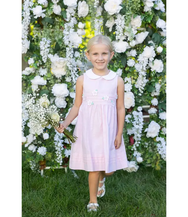 Linen Look Dress with Flowers