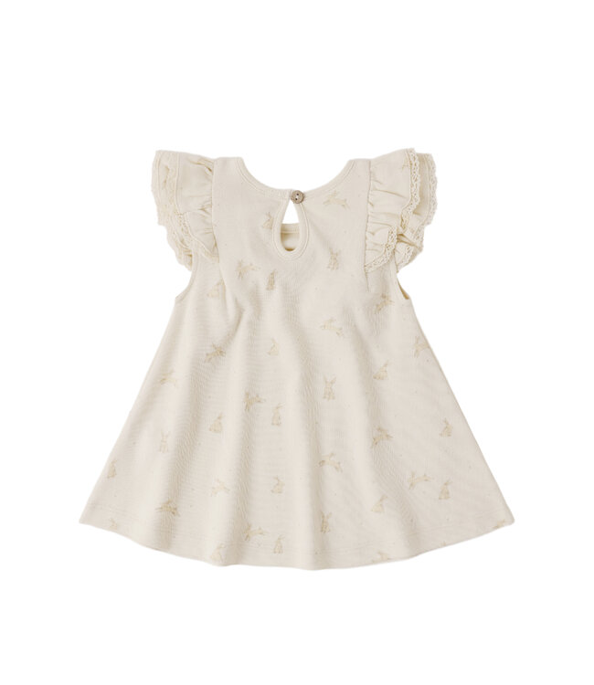 Quincy Mae Natural Bunnies Flutter Dress