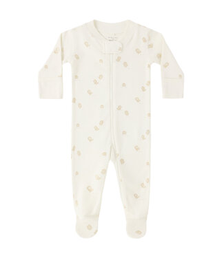 Quincy Mae Ivory Chicks L/S Zip Footie