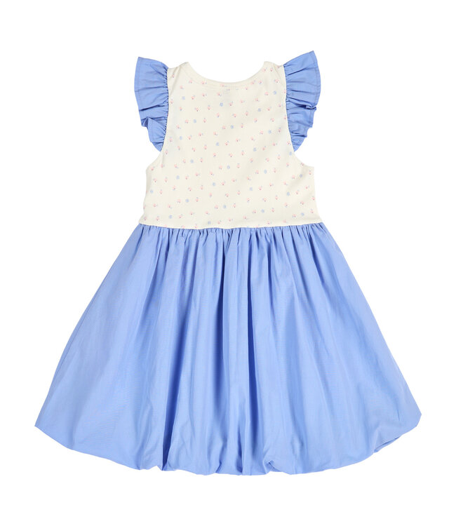 Tofu/Nectar/Shell Blue Spring Frill Bubble Dress