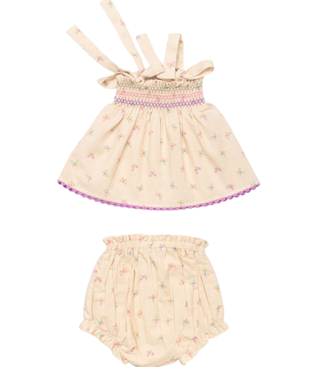 Early Sunday Butterfly Didi Smocked Top & Bloomer