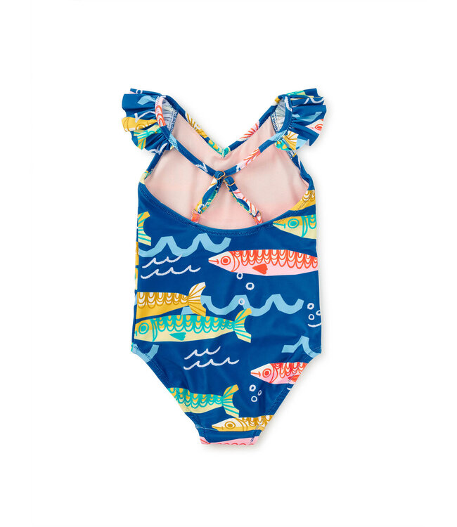 Tea Collection Sardinas Del Mar Ruffle One Pc. Swimsuit
