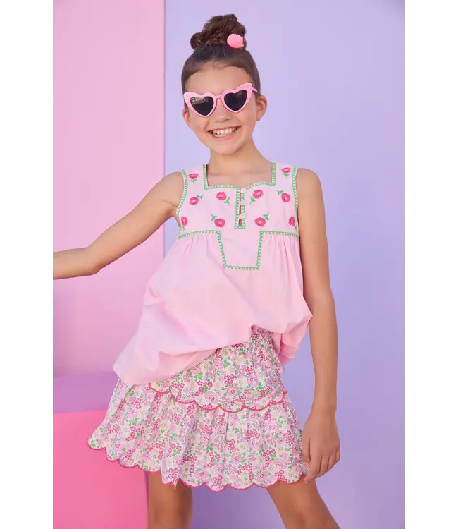 Bisby Bloomsbury Embroidery Keystone Top